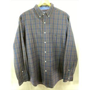 Vintage Chaps Ralph Lauren Plaid Button Down Shirt Men XL 46-48 Blue Green